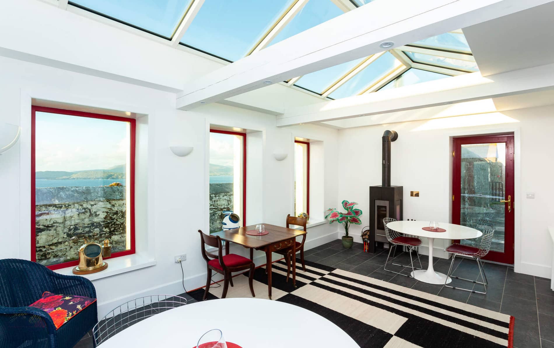 Clare Island Lighthouse in County Mayo with skylight ceiling, wood-burning stove and sea views.