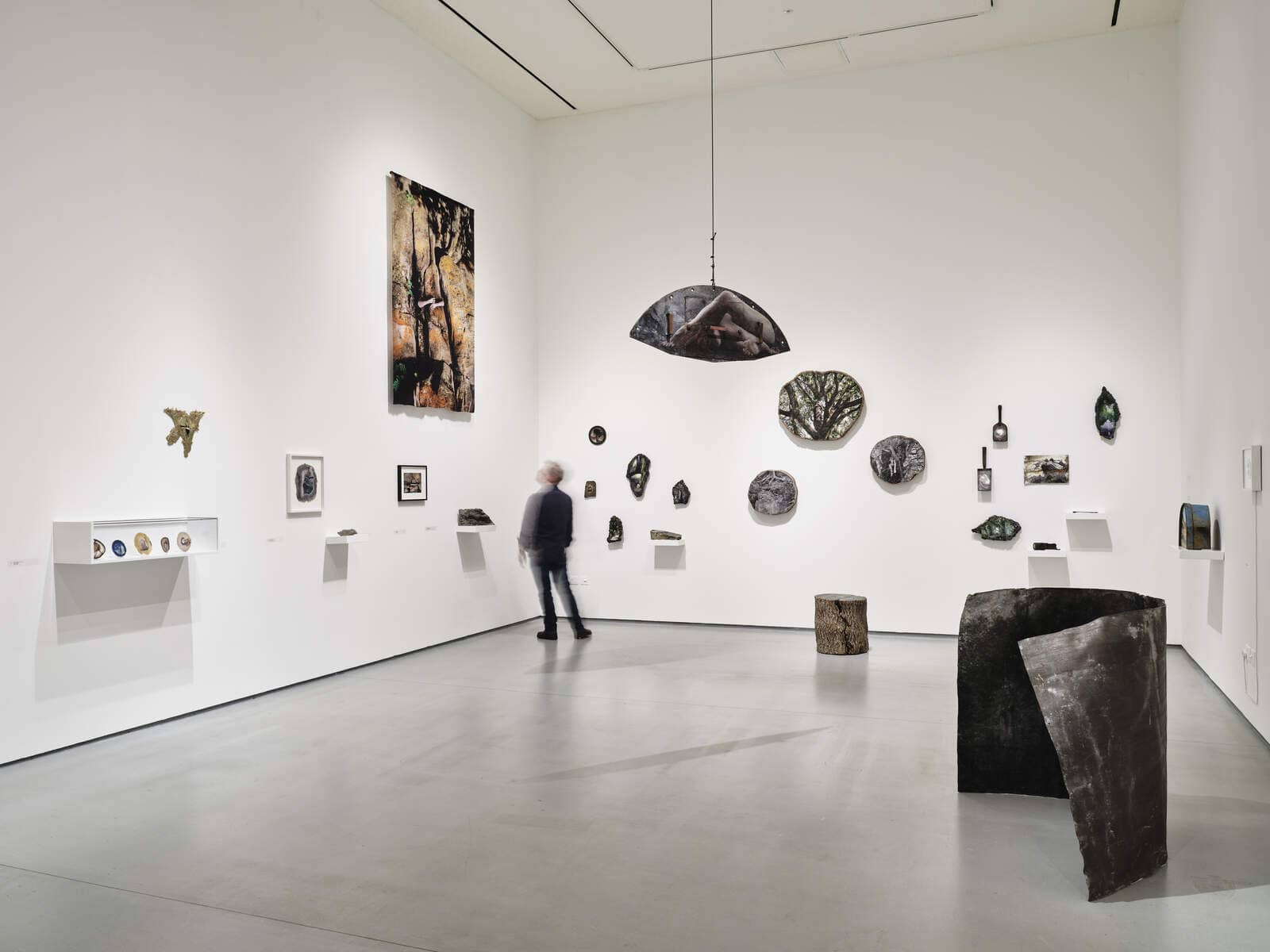 Contemporary art display in a bright gallery space with wall-mounted and freestanding pieces in Kilkenny City.