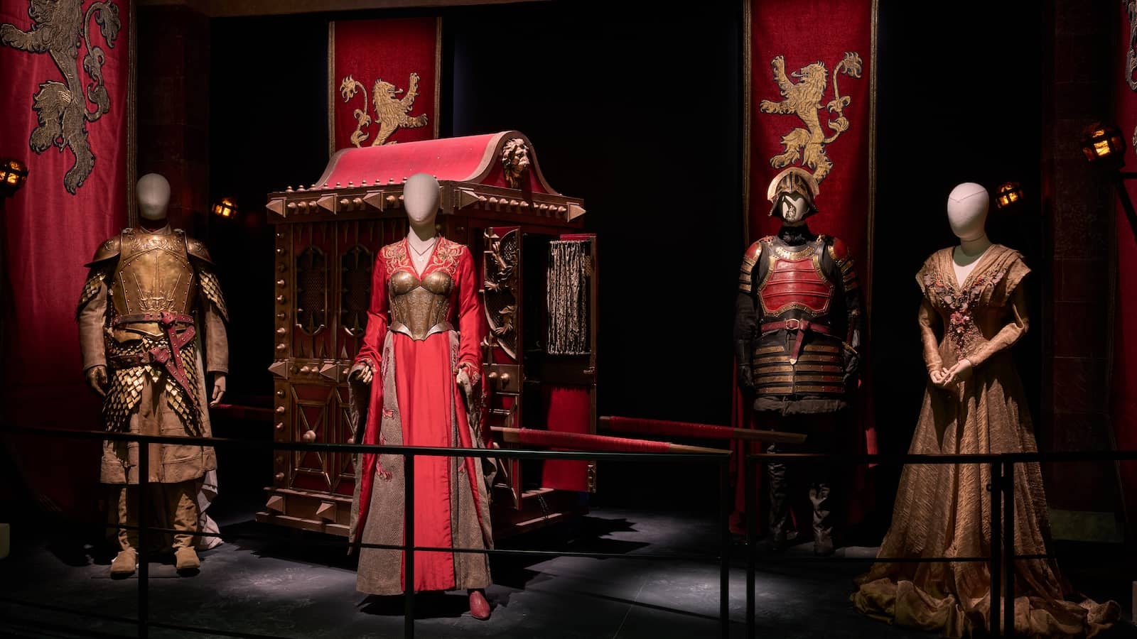 Costumes and armour from Game of Thrones® displayed at the Studio Tour in Northern Ireland.
