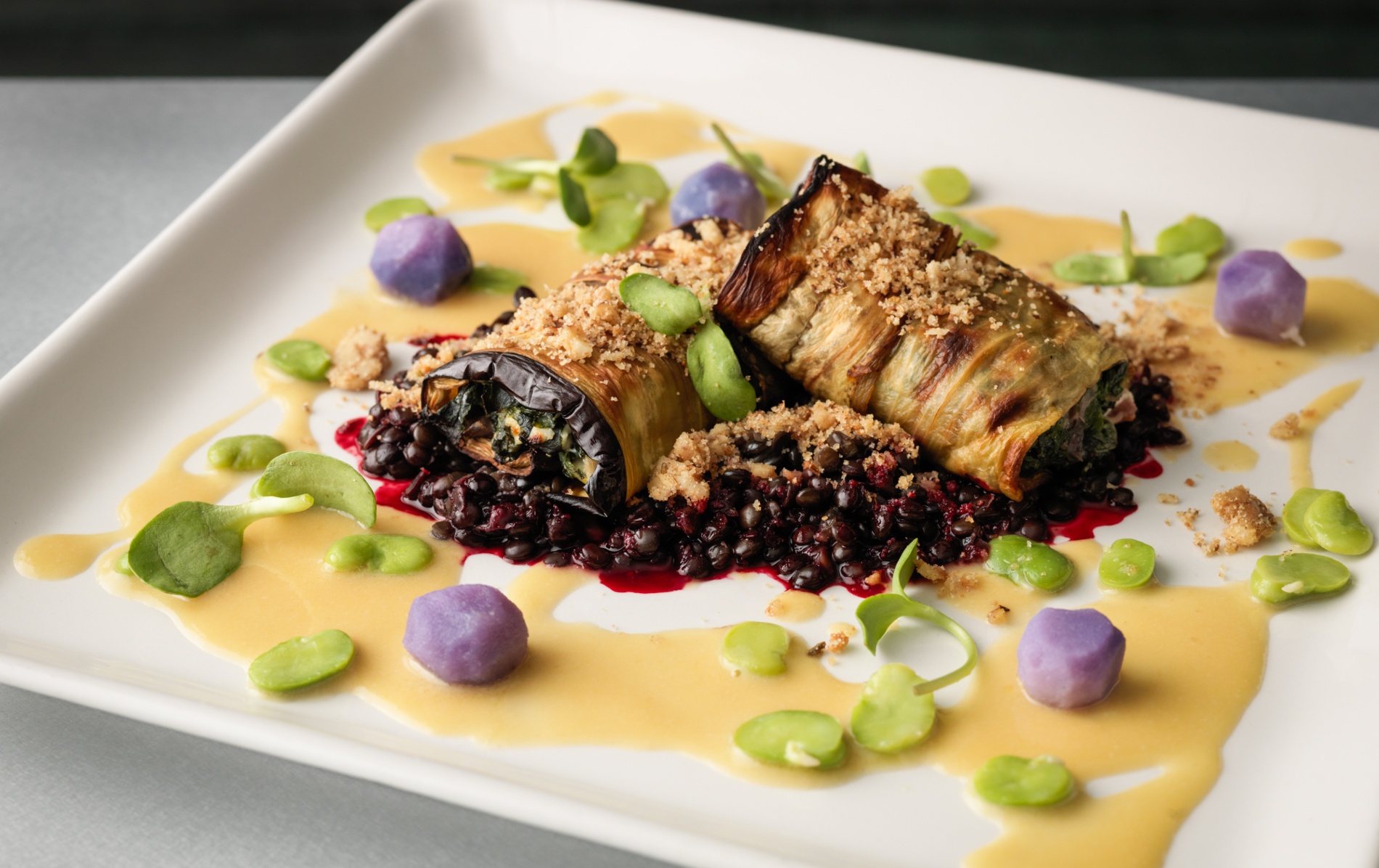 Gourmet vegetarian dish at Paradiso restaurant, Cork City.