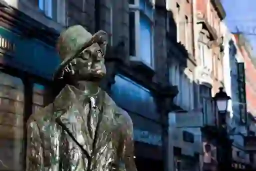 Bronze James Joyce statue on North Earl Street, Dublin city centre.