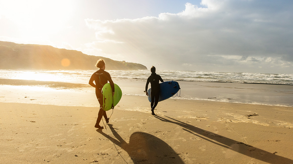 Two surfers in Donegal