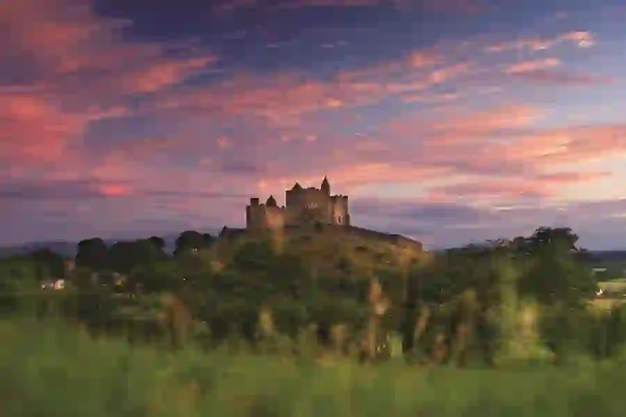 Rock-of-Cashel-with-red-sky