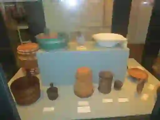 Traditional wooden household objects on display at the Butter Museum in Cork city.