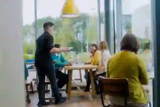 Customers dining at Honestly Farm Kitchen, County Leitrim.