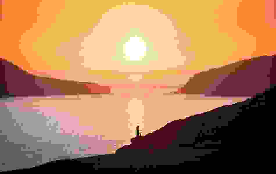 Sunset over the Atlantic Ocean at Malin Head, Ireland’s northernmost point.